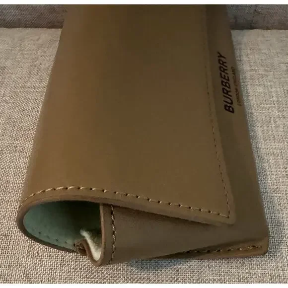 Burberry London England Leather Tan Sunglasses Magnetic Flap Cover Case - Picture 5 of 7